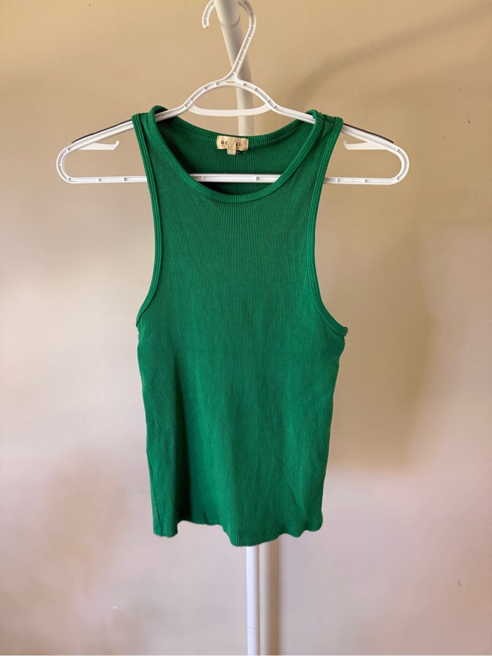 DONNI. Emerald Green Ribbed Tank